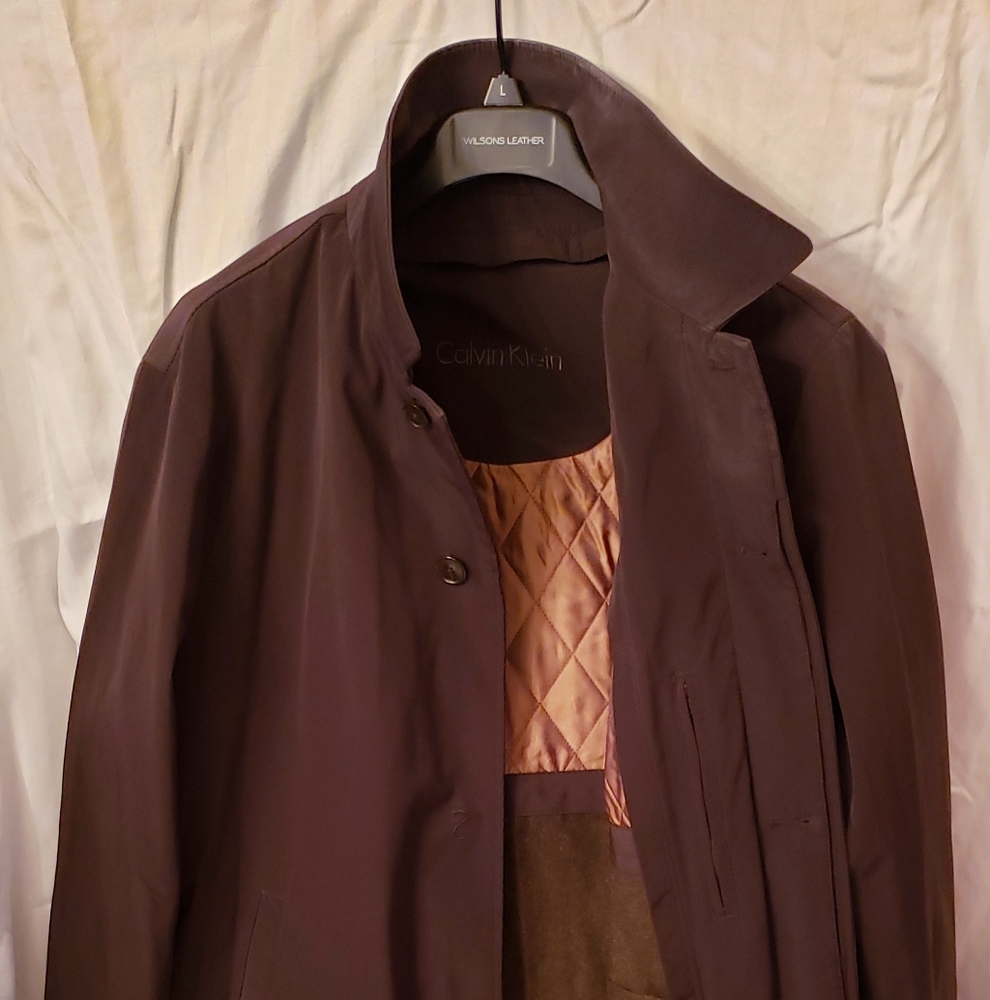 44r Brown calvin klein jacket with liner